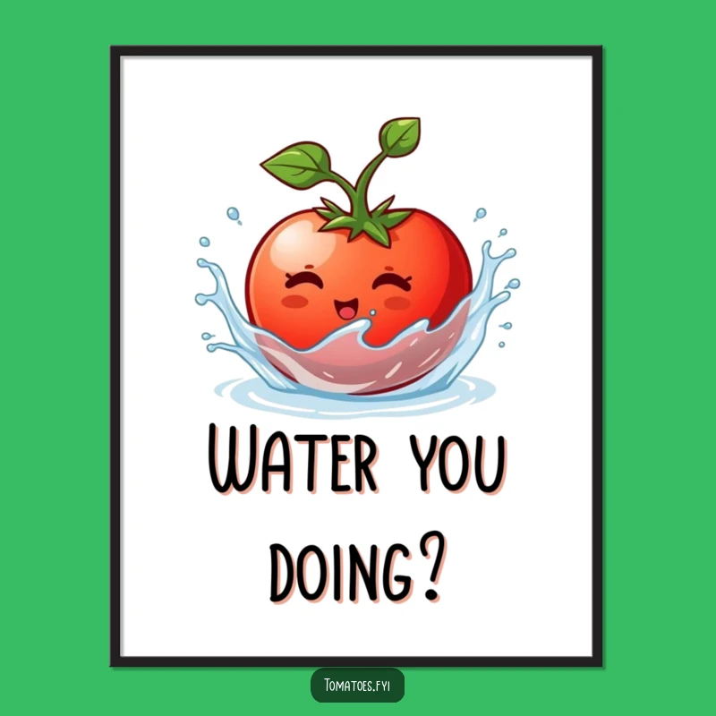 Funny Tomato Poster: Splashing Fun Art, Perfect Funny Gift!