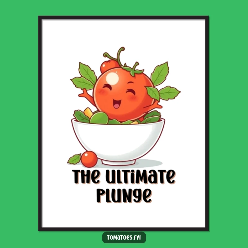 Funny Winking Tomato Poster - Decorate with Cool Humorous Art Gift
