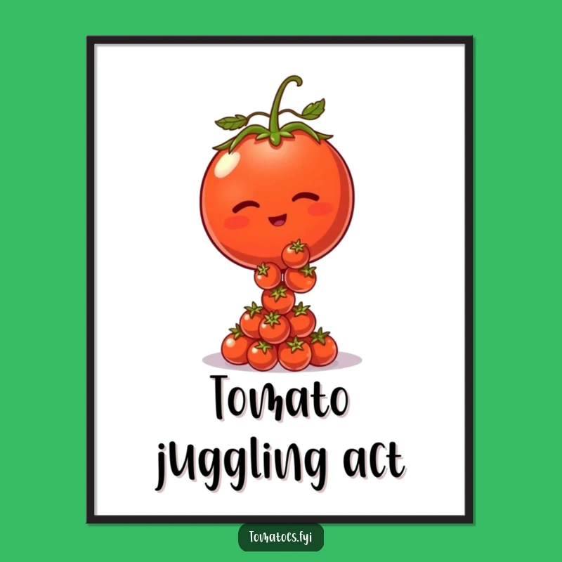 Funny Winking Tomato Poster: Hilarious Veggie Art for Your Kitchen