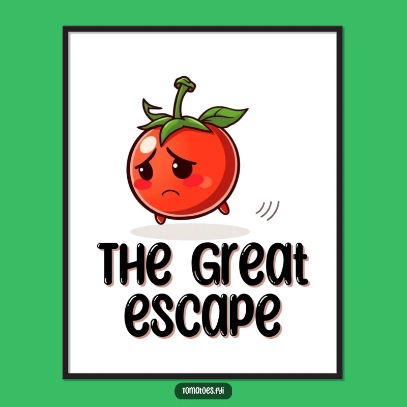 Funny Worried Tomato Poster - Decorate with Relatable Humorous Art Gift