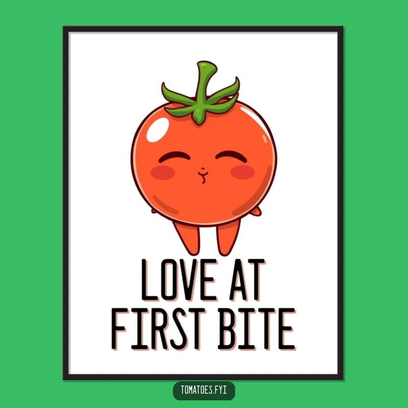 Funny Tomato Poster: Kissing Art, Perfect for Sweet Surprises!