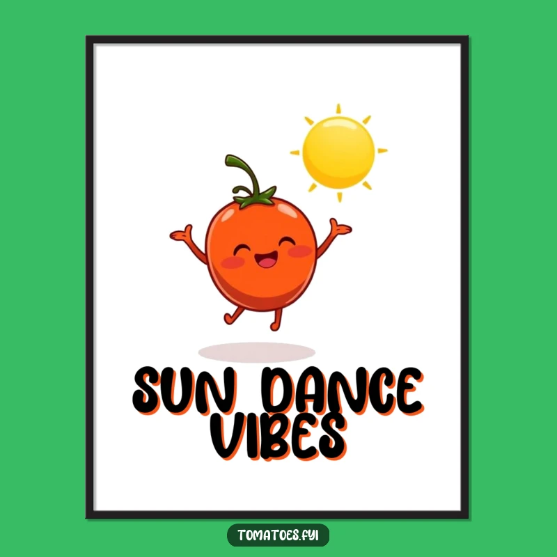Funny Dancing Tomato Poster - Decorate with Cheerful Humorous Art Gift