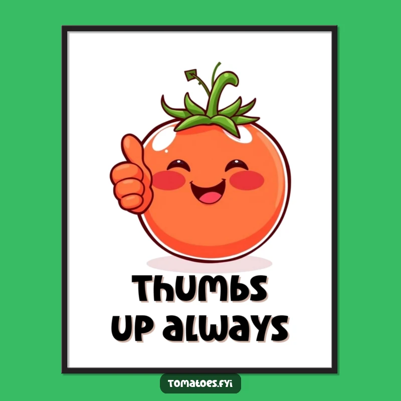 Funny Happy Tomato Poster, Cheerful Wall Art and a Perfect Funny Gift