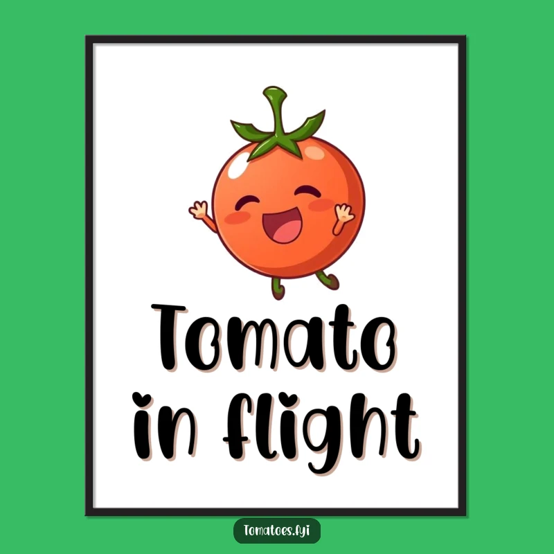 Funny Breezy Tomato Poster - Whimsical Wall Art Gift