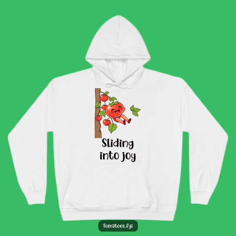 Cozy Funny Tomato Vine Slide Hoodie: Adventure Comfort, Hilarious Gift
