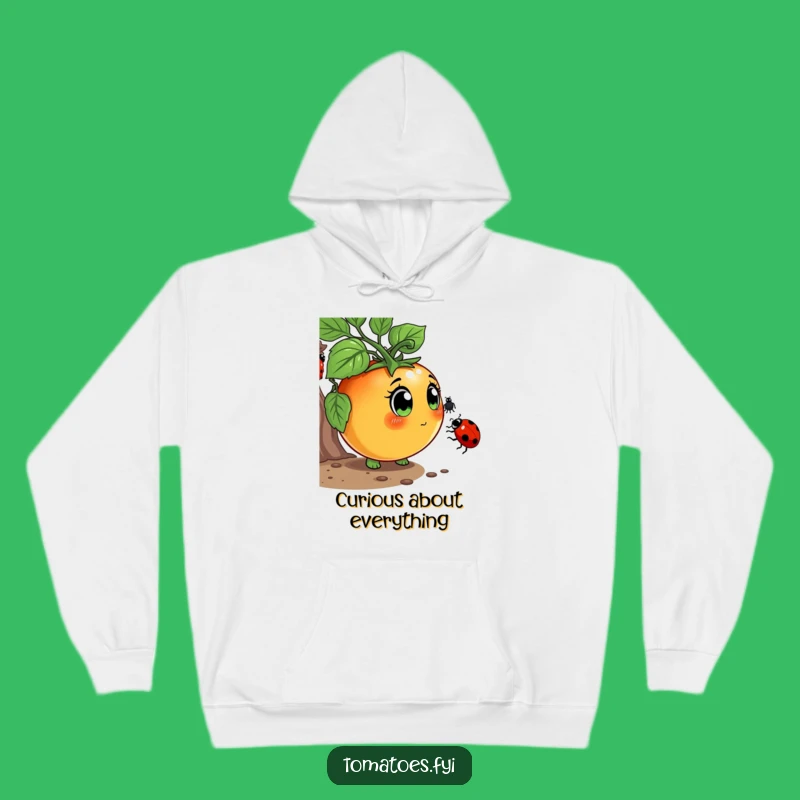 Funny Curious Tomato Hoodie: Cozy Explorer Comfort, Perfect Gift!