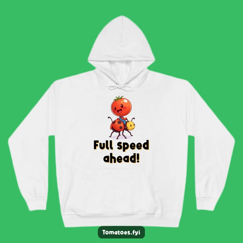 Funny Tomato Ladybug Adventure Hoodie - Cozy Comical Character Apparel