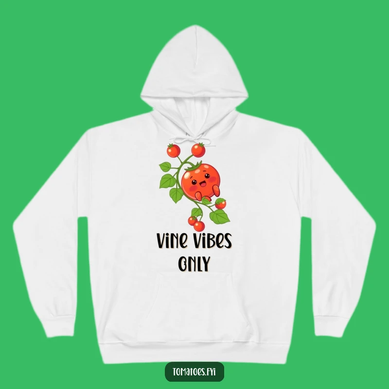 Funny Blushing Tomato Hoodie - Cozy Vine Sliding Character Funny Gift Apparel