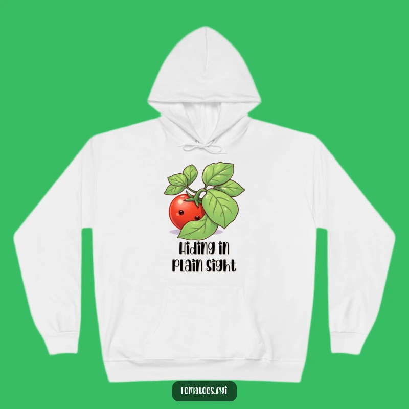Funny Shy Tomato Hoodie: Cozy Peek-a-Boo Vegetable Lover Sweatshirt Gift