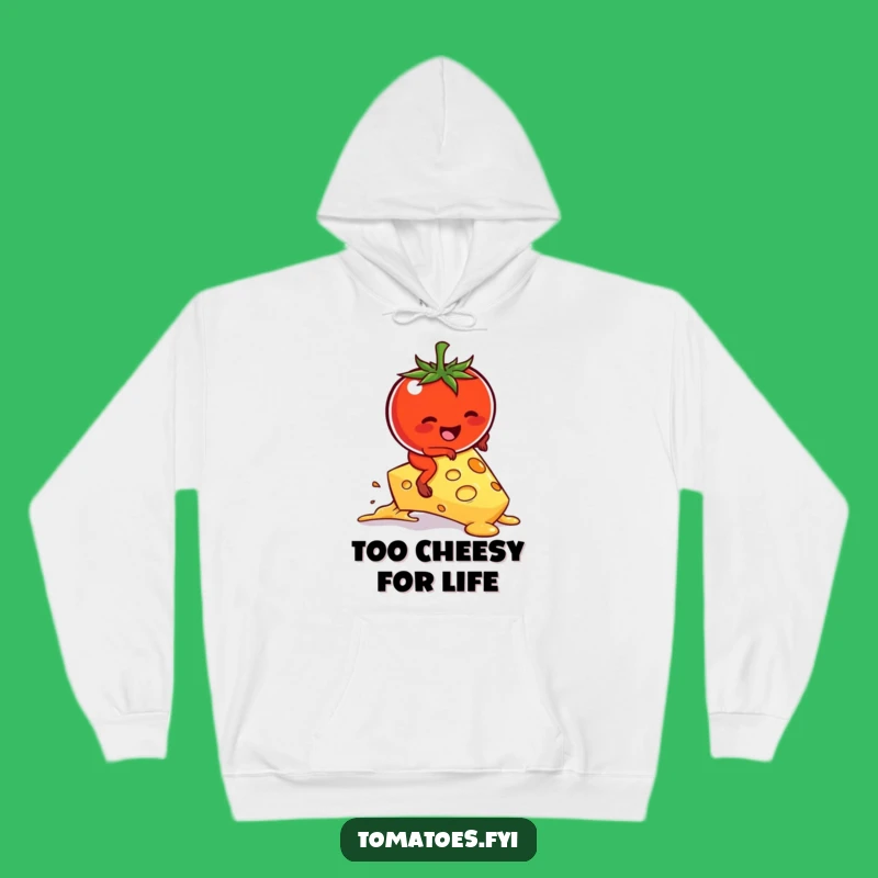 Funny Tomato Surfing Cheese Hoodie - Cozy & Hilarious Kawaii Gift!