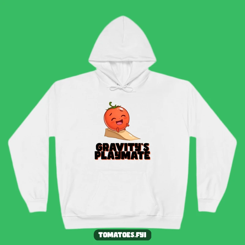 Funny Giggling Tomato Rolling Hoodie - Cozy and Cheerful Veggie Apparel