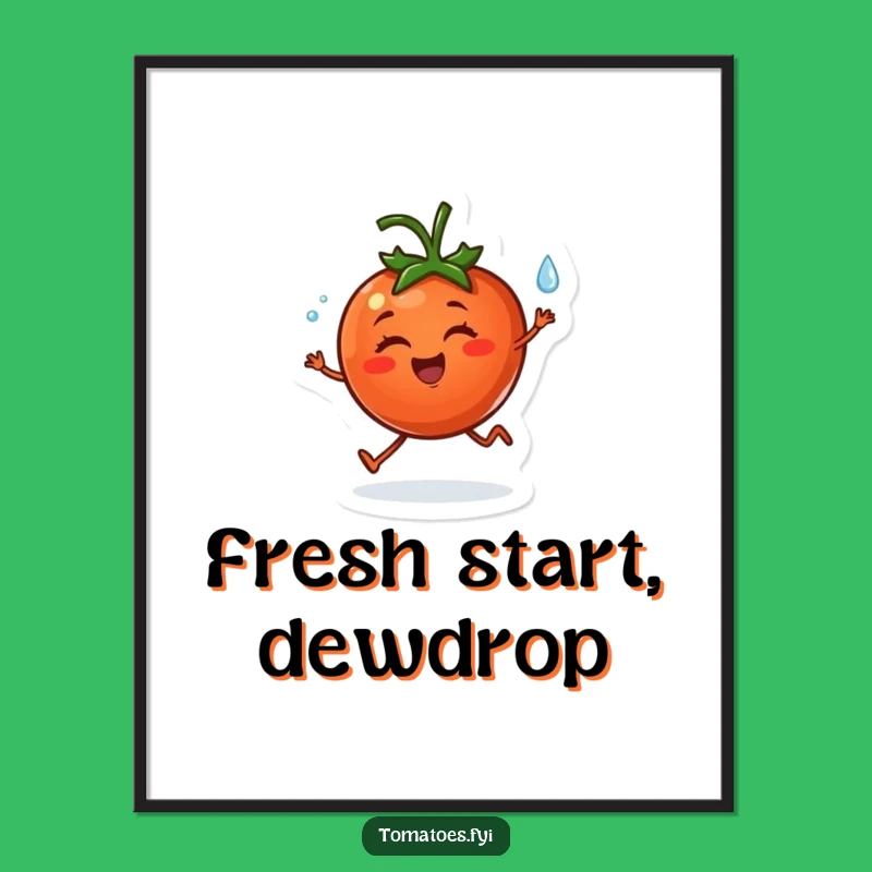 Free Printable Wall Art: Funny Cheerful Tomato Skip, Joyful Downloadable Decor