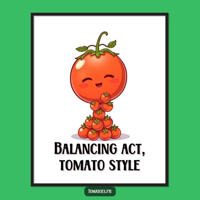 Funny Free Printable Tomato Wall Art: Winking Stack Downloadable Decor