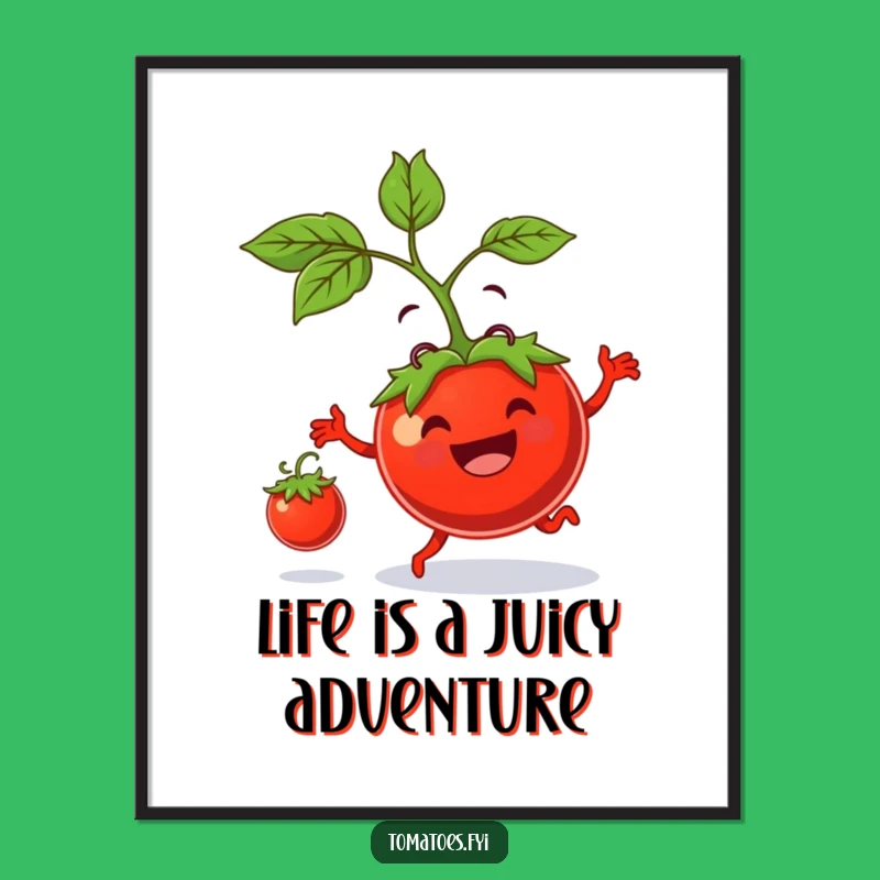 Funny Free Printable Wall Art: Bouncing Tomato Joy, DIY Downloadable Decor!