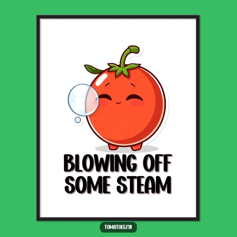 Funny Free Printable Wall Art: Smirking Tomato Bubble - Quirky Downloadable Decor
