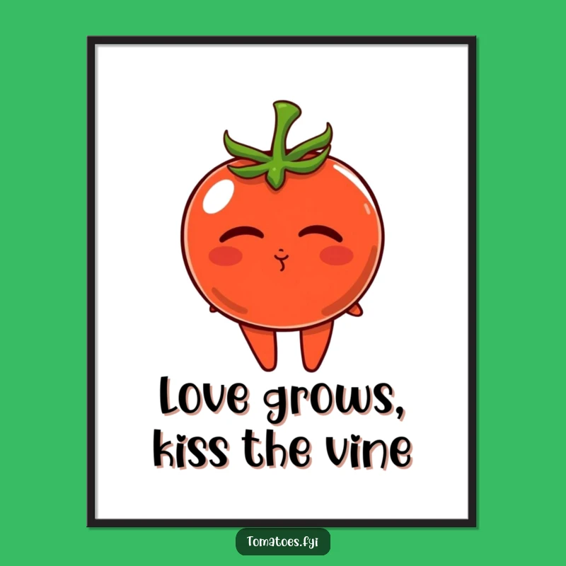 Funny Free Printable Wall Art: Tomato Kiss - Quirky DIY Downloadable Decor