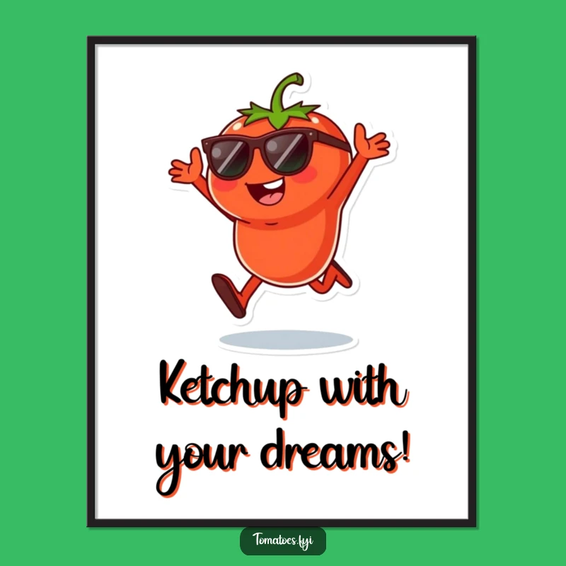 Funny Free Printable Wall Art: Cool Tomato Art, Sunglasses Vibe, Downloadable Decor
