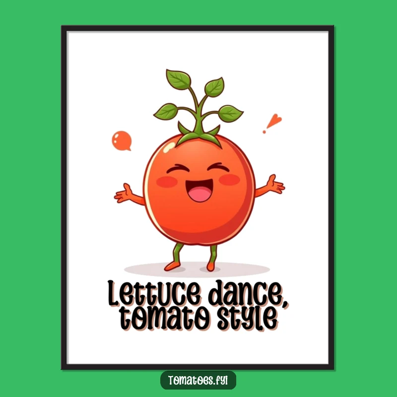 Free Printable Wall Art: Giggling Tomato Dance - Funny Downloadable Decor for Your Home