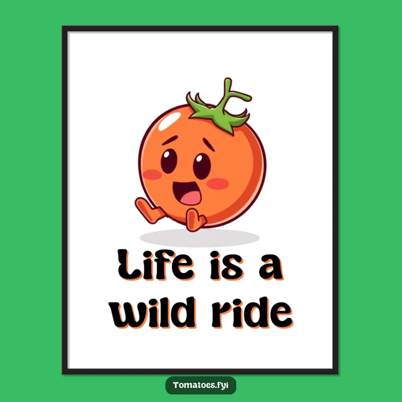 Free Printable Wall Art Funny Surprised Tomato - Comical Tumbling Downloadable Decor