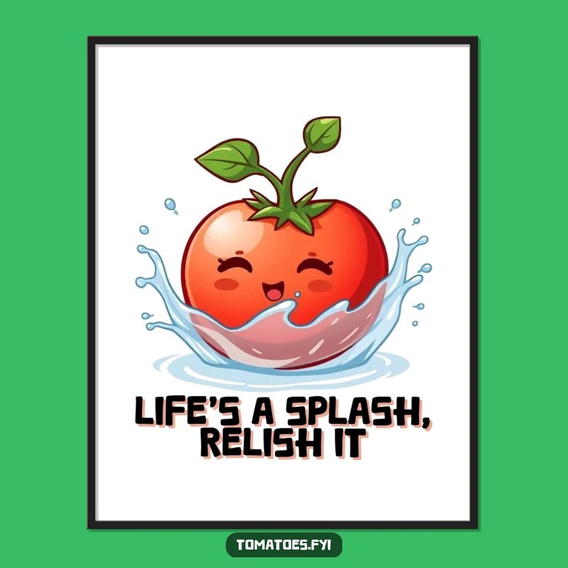 Funny Free Printable Wall Art: Tomato Splashing - Quirky DIY Downloadable Decor