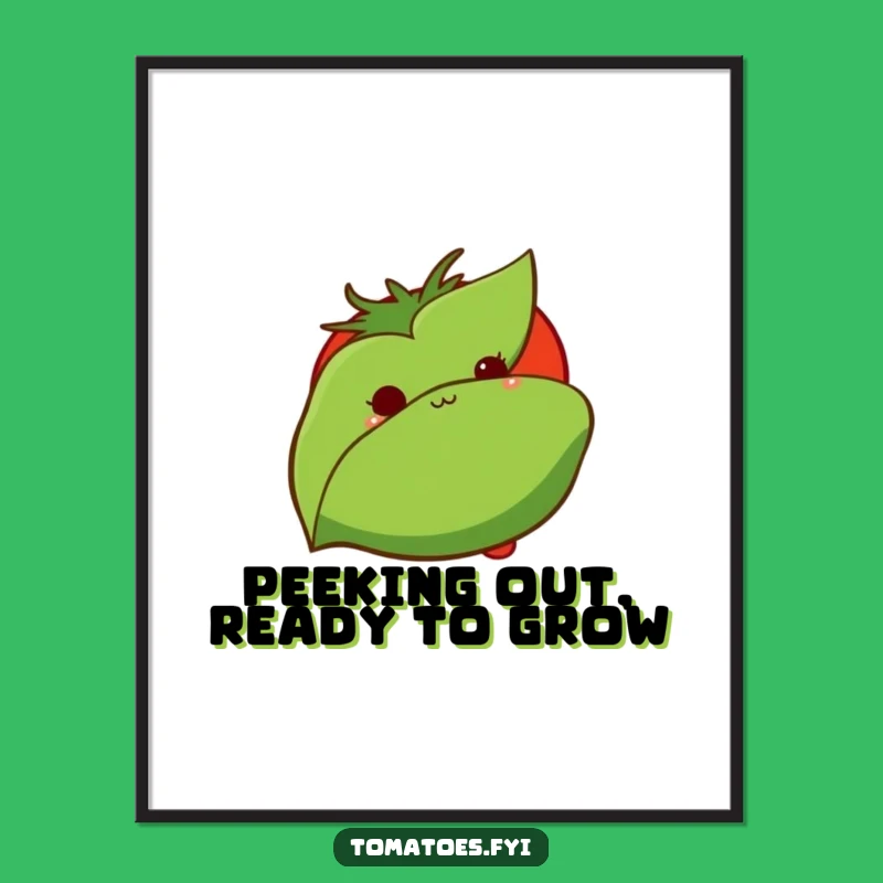 Funny Free Printable Wall Art: Shy Tomato Peek, DIY Downloadable Decor!
