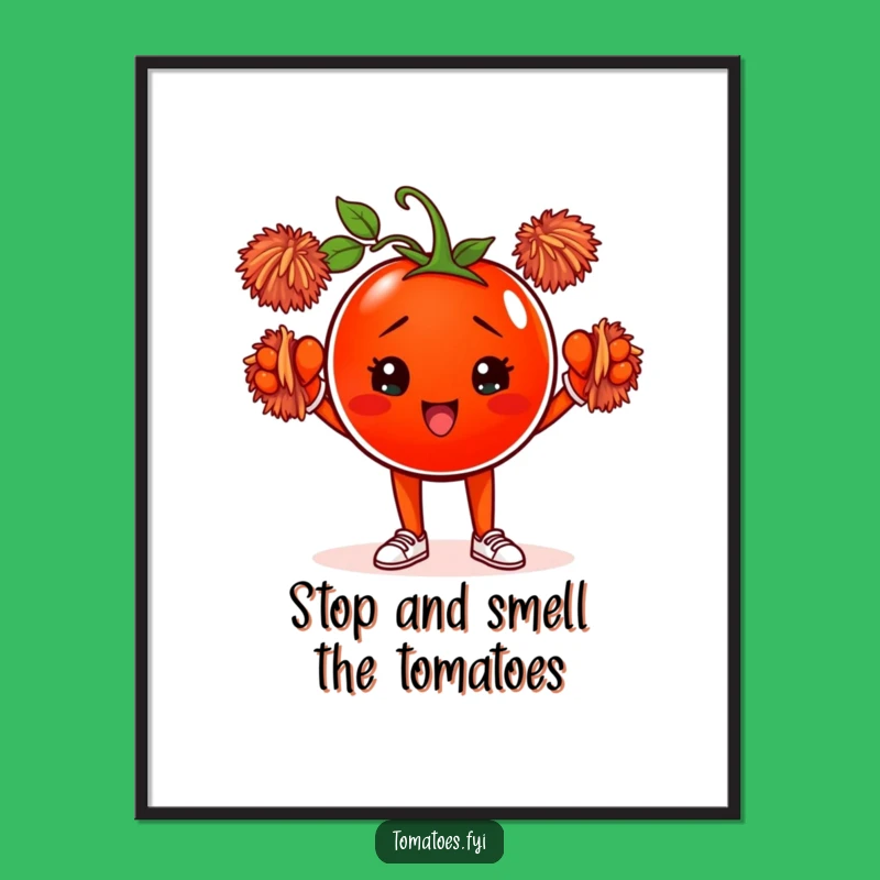 Free Printable Wall Art: Tomato's Cheerful Spirit, Funny Downloadable Decor
