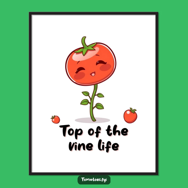 Free Printable Wall Art: Funny Blushing Tomato Balance, Quirky Downloadable Home Decor