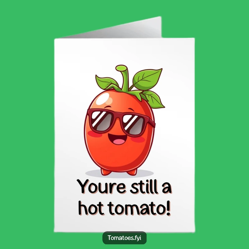 Free Printable Birthday Card: Funny Tomato with Sunglasses, Perfect Humorous Downloadable Gift