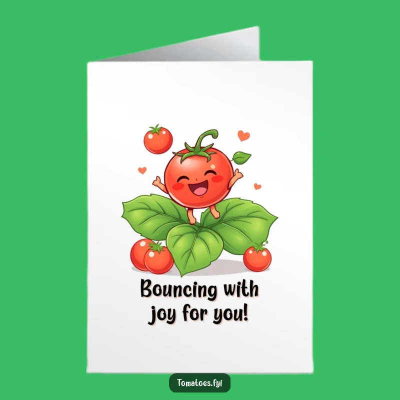 Free Printable Congrats Card: Baby Tomato Bounce Funny Downloadable Gift