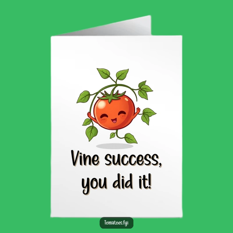 Free Printable Congrats Card: Growing Tomato, Humorous Downloadable Achievement Gift!
