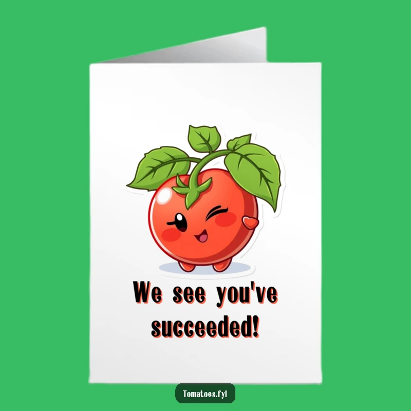 Free Printable Congrats Card: Winking Tomato's Secret Smile, Downloadable DIY Gift