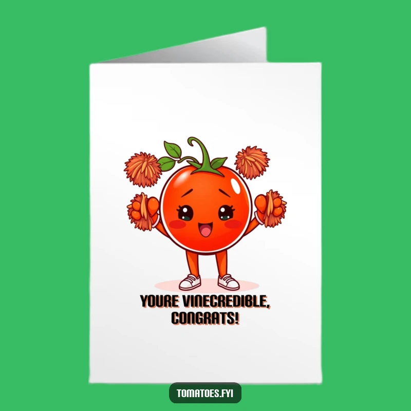 Free Printable Congratulations Card: Tomato's Victory Cheer, Funny Downloadable Gift