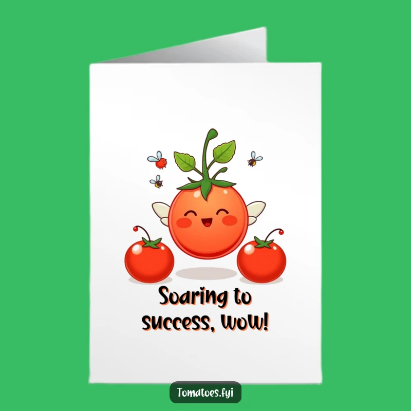 Free Printable Congrats Card: Flying Tomato Wings Funny Downloadable Gift