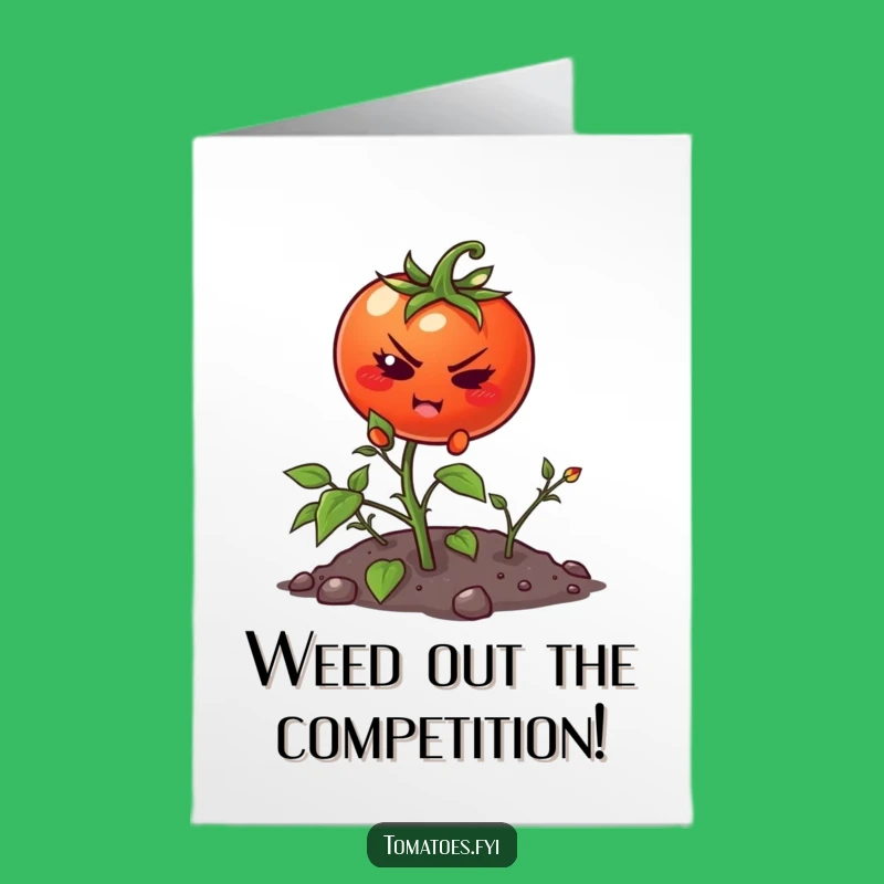 Free Printable Congrats Card: Determined Tomato's Climb, Funny Downloadable Gift
