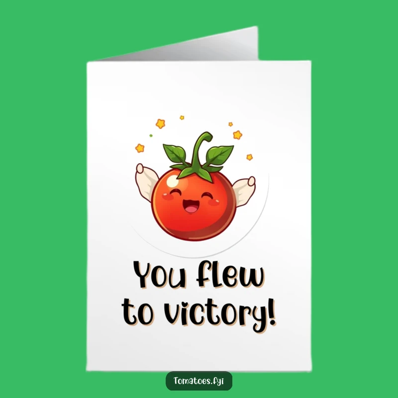 Free Printable Flying Tomato Congrats Card: Soaring Success Greeting