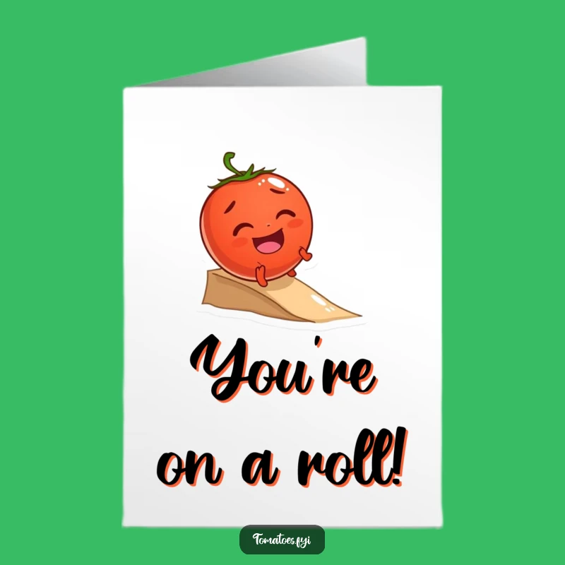 Free Printable Congrats Card: Amusing Tomato Roll, Joyful Downloadable DIY Gift