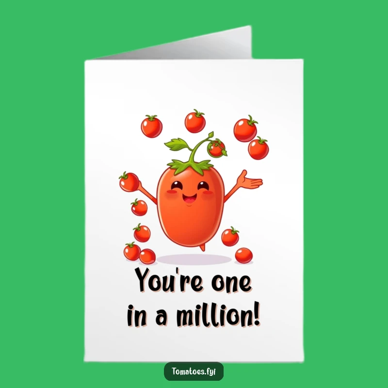 Free Printable Congrats Card: Juggling Tomato's Skill Humorous Downloadable Success