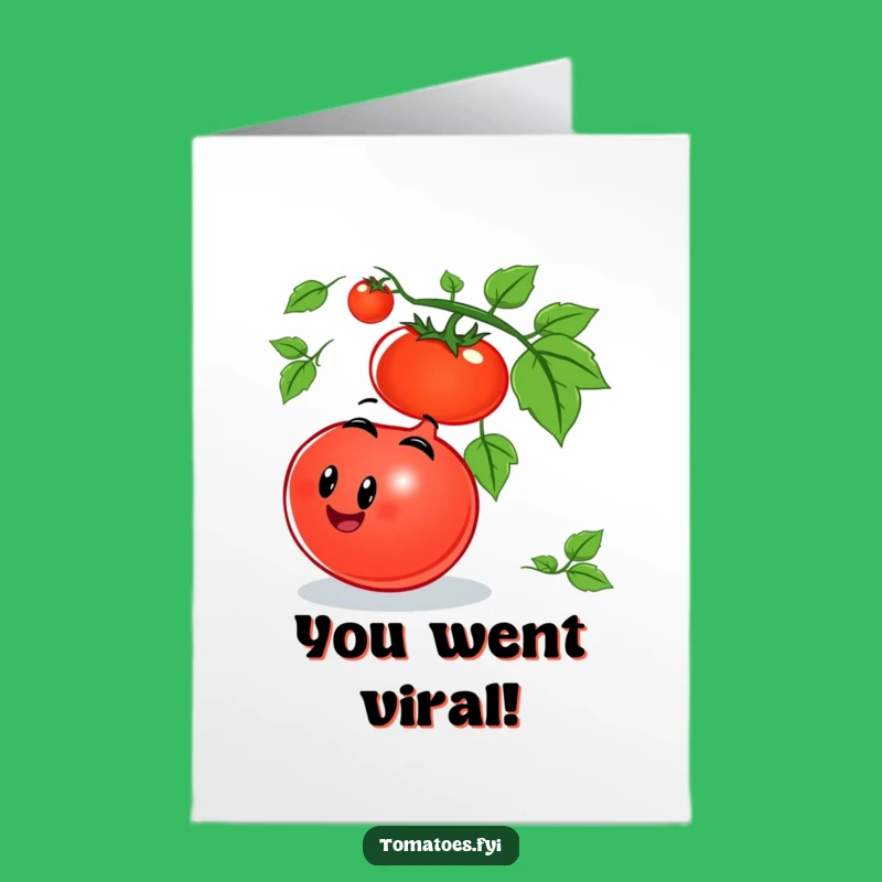 Free Printable Tomato Card: Humorous Rolling Congratulations Downloadable Gift