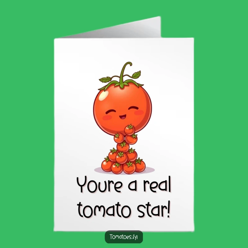 Free Printable Tomato Congrats Card: Winking Stack Downloadable