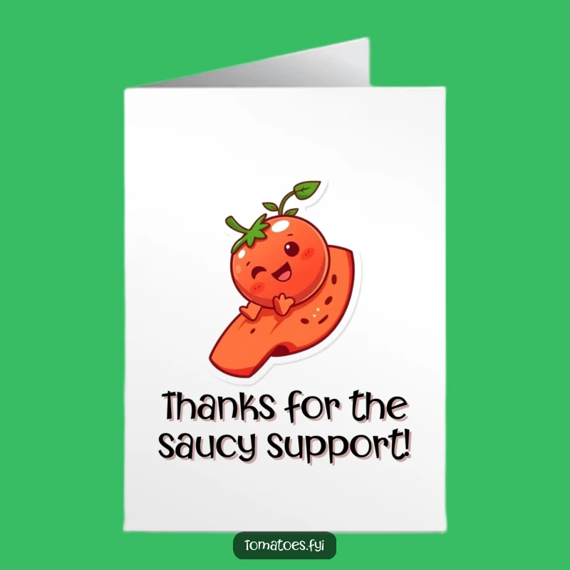 Free Printable Giggling Tomato Thank You Card - Whimsical downloadable gift for gratitude!