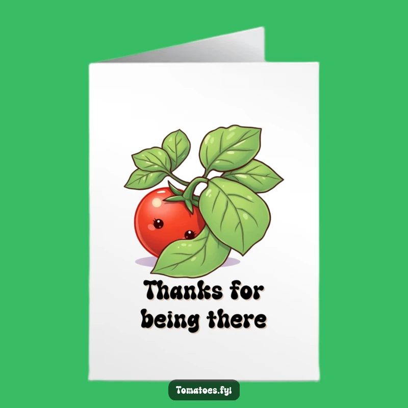 Free Printable Shy Tomato Thank You Card: Bashful Veggie Note for Gratitude