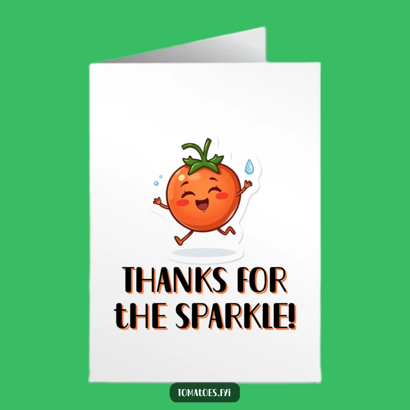 Free Printable Thank You Card: Cheerful Tomato Skip, Sunny Downloadable DIY Gift