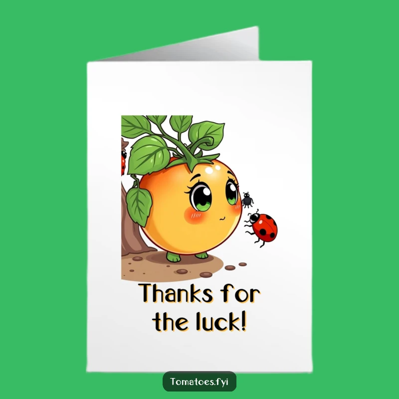 Free Printable Thank You Card Curious Tomato & Ladybug - Grateful Downloadable Gift