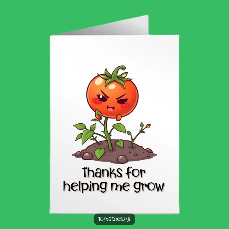 Free Printable Thank You Card: Determined Tomato's Effort, Funny Appreciation Gift