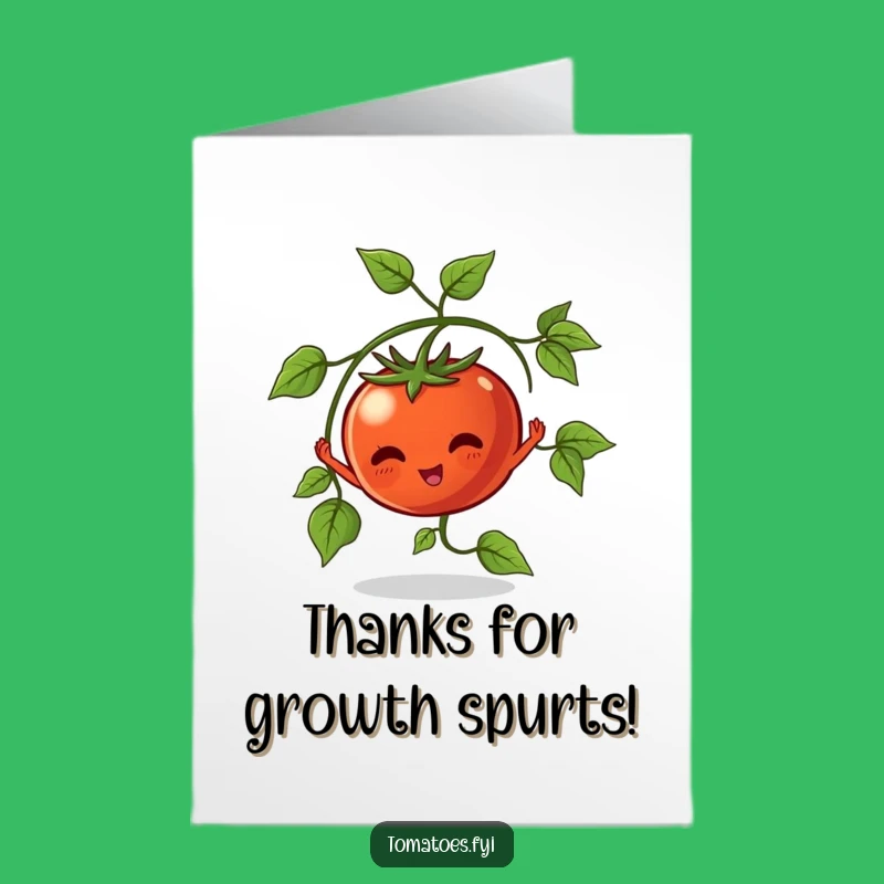 Free Printable Thank You Card: Growing Tomato Plant, Humorous Downloadable Appreciation Gift!