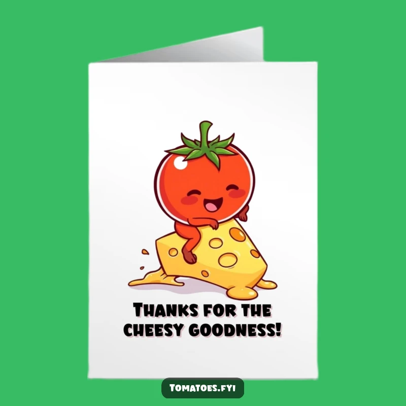 Free Printable Thank You Card: Tomato On Cheese, Funny Downloadable Gift