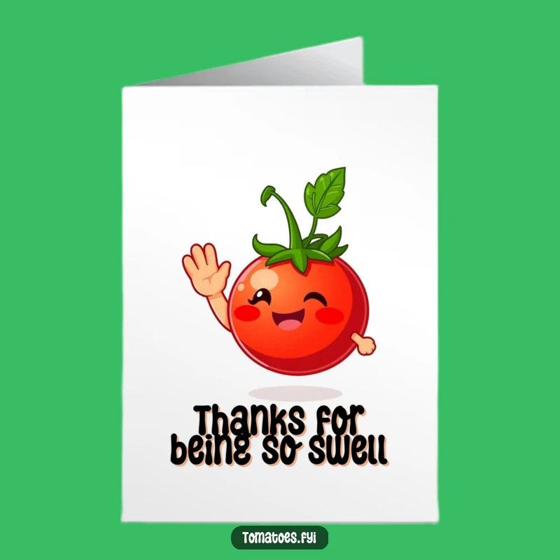 Free Printable Thank You Card: Tomato's Warm Wave, Funny Downloadable Gift