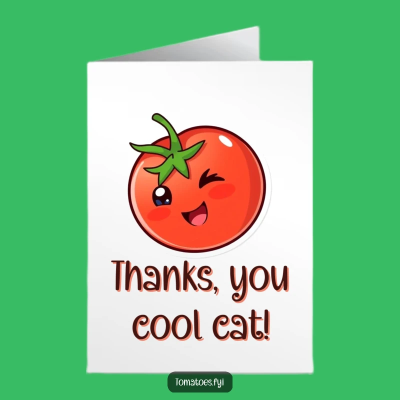 Free Printable Thank You Card: Winking Tomato - Cheeky DIY Downloadable Gift