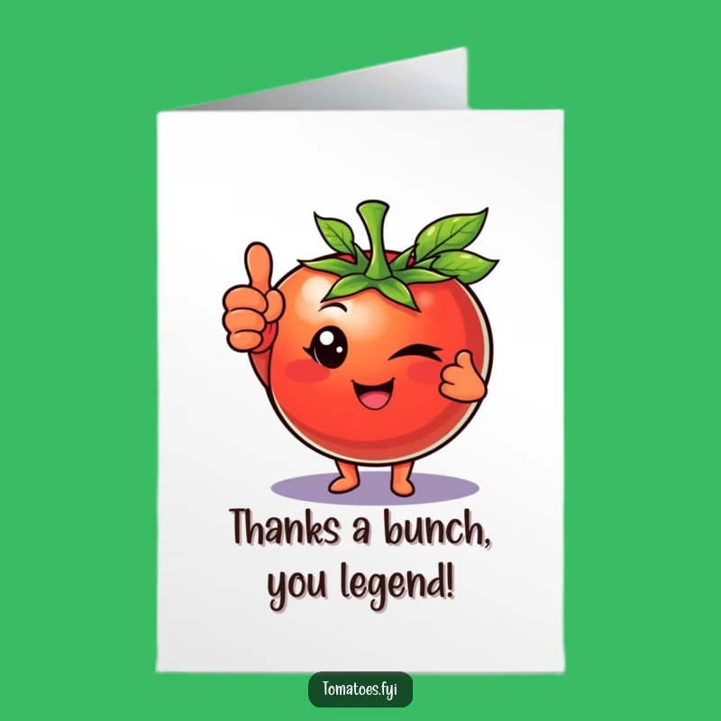 Free Printable Thank You Card: Winking Tomato Thanks - Humorous Downloadable Gift!