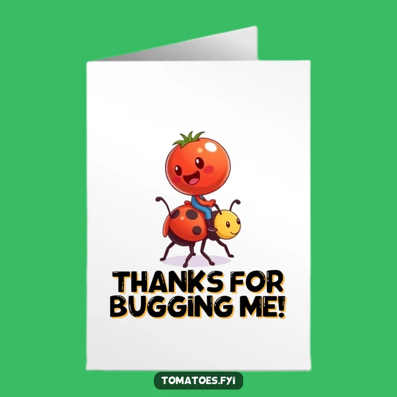 Hilarious Free Printable Thank You Card: Tomato Ladybug Rider - Unique Downloadable Gift